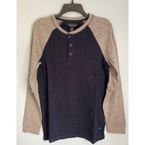 Tailor Vintage Henley Mens Top Small Blue/Gray - Picture 1 of 7